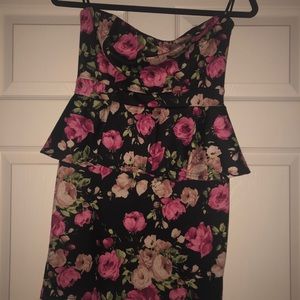 Forever 21 strapless floral dress